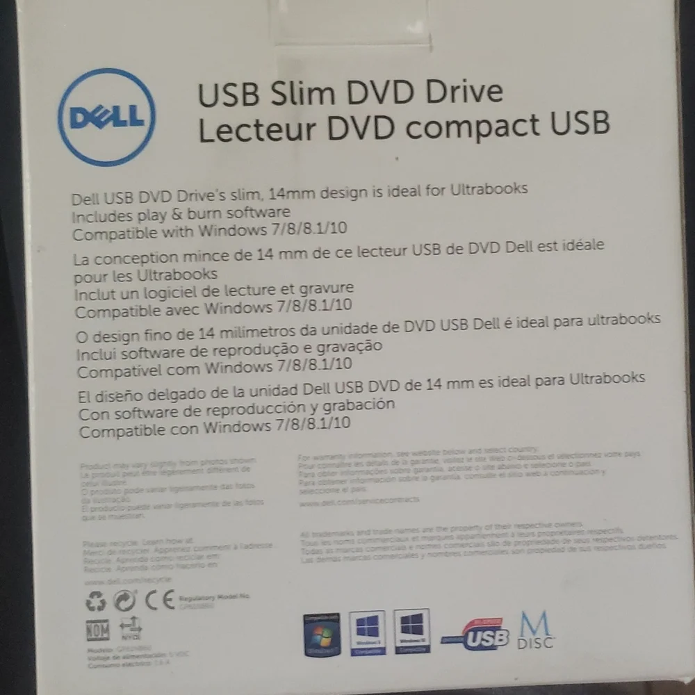 Dell USB slim DVD drive